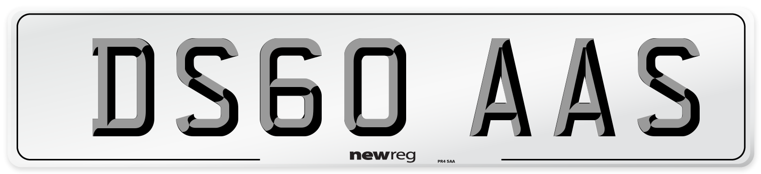 DS60 AAS Number Plate from New Reg